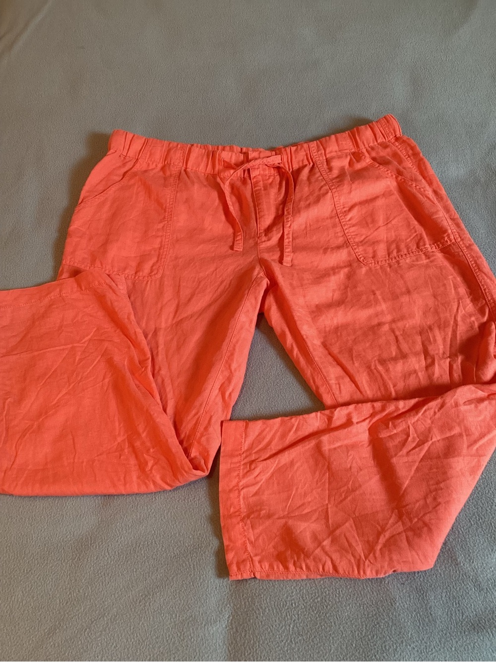 Columbia Capri Pants Womens Size XL Coral Coastal Escape Pull On Linen + Cotton